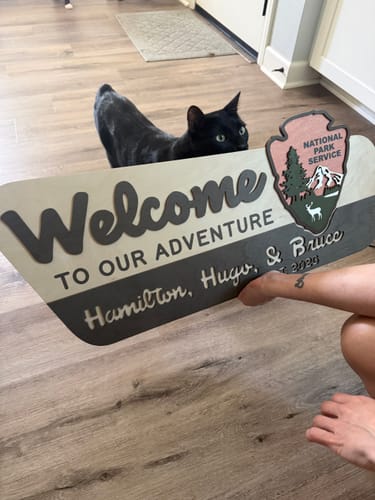 Customer photo review of 3D National Park Service Family Name Welcome Sign (Deer Design)