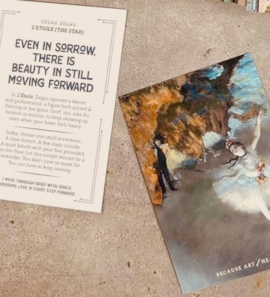 Customer photo review of Because Art Heals: The Art of Grief Card Deck