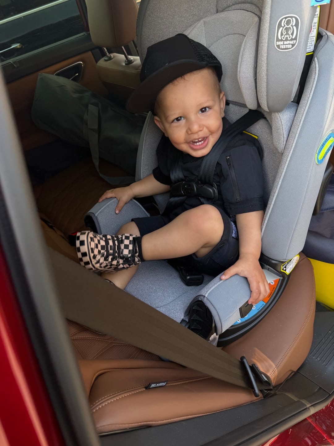 Customer photo review of SK8TR Hi-Top in Taupe + Black Checkered