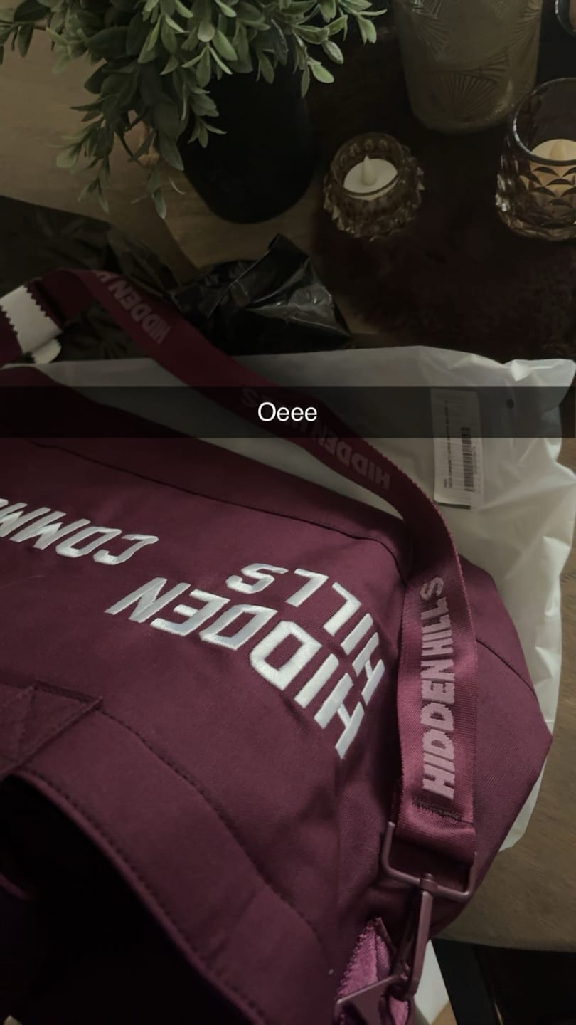 Customer photo review of the Gated Community Canvas Shopper Bag in Dark Plum