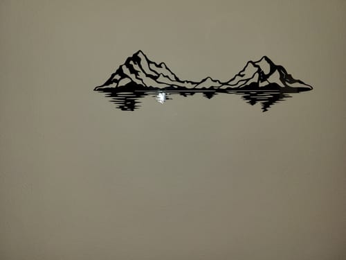 Customer photo review of Mountain Range Reflection - Metal Wall Art