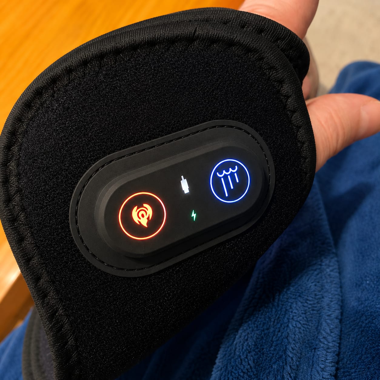 Customer photo review of ReliefPulse™ Pro Therapy Wrap with Heat & Compression