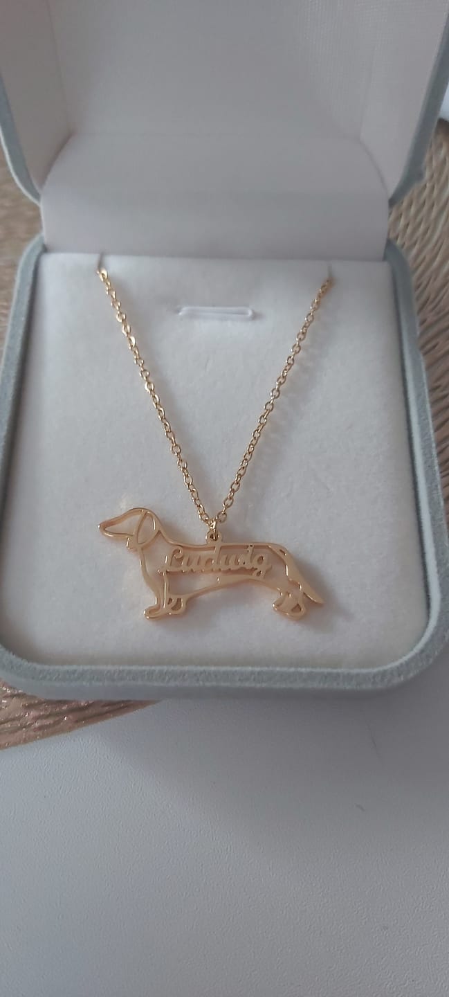 Customer photo review of Personalisierte Halskette - Hundesilhouette