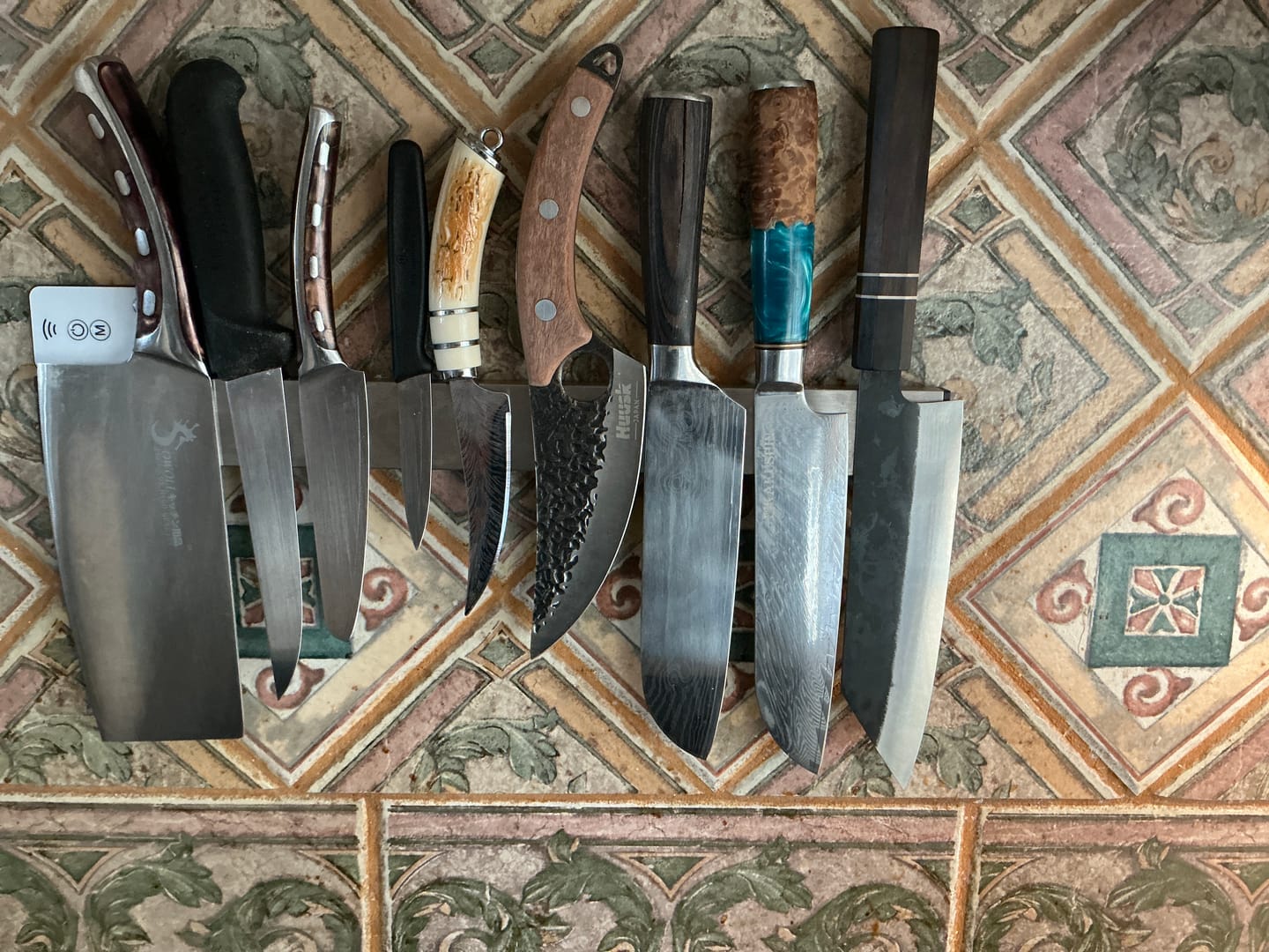 Customer photo review of Bunka Blue Steel Ebony Wood Handle