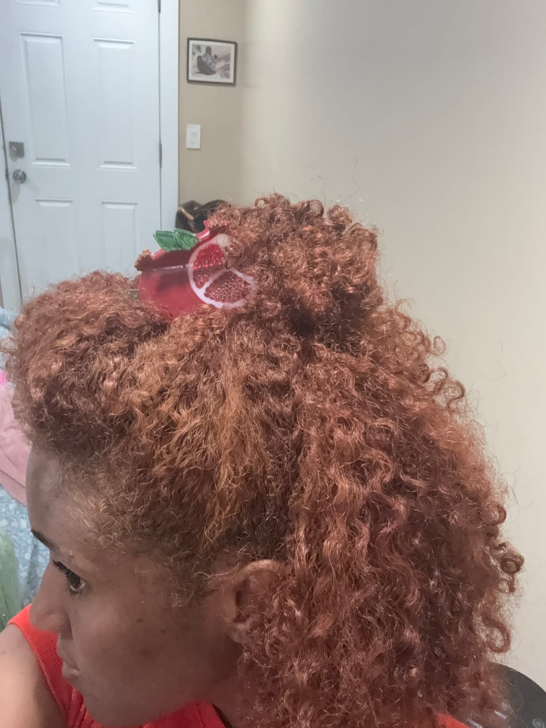 Customer photo review of Large Pomegranate Hair Claw Clip