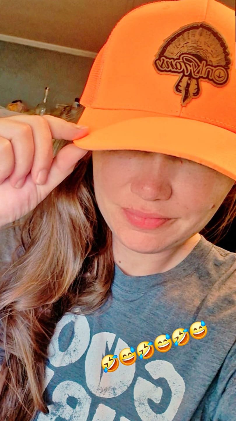 Customer photo review of Only Fans, Turkey Hunting, Leather Patch Hat