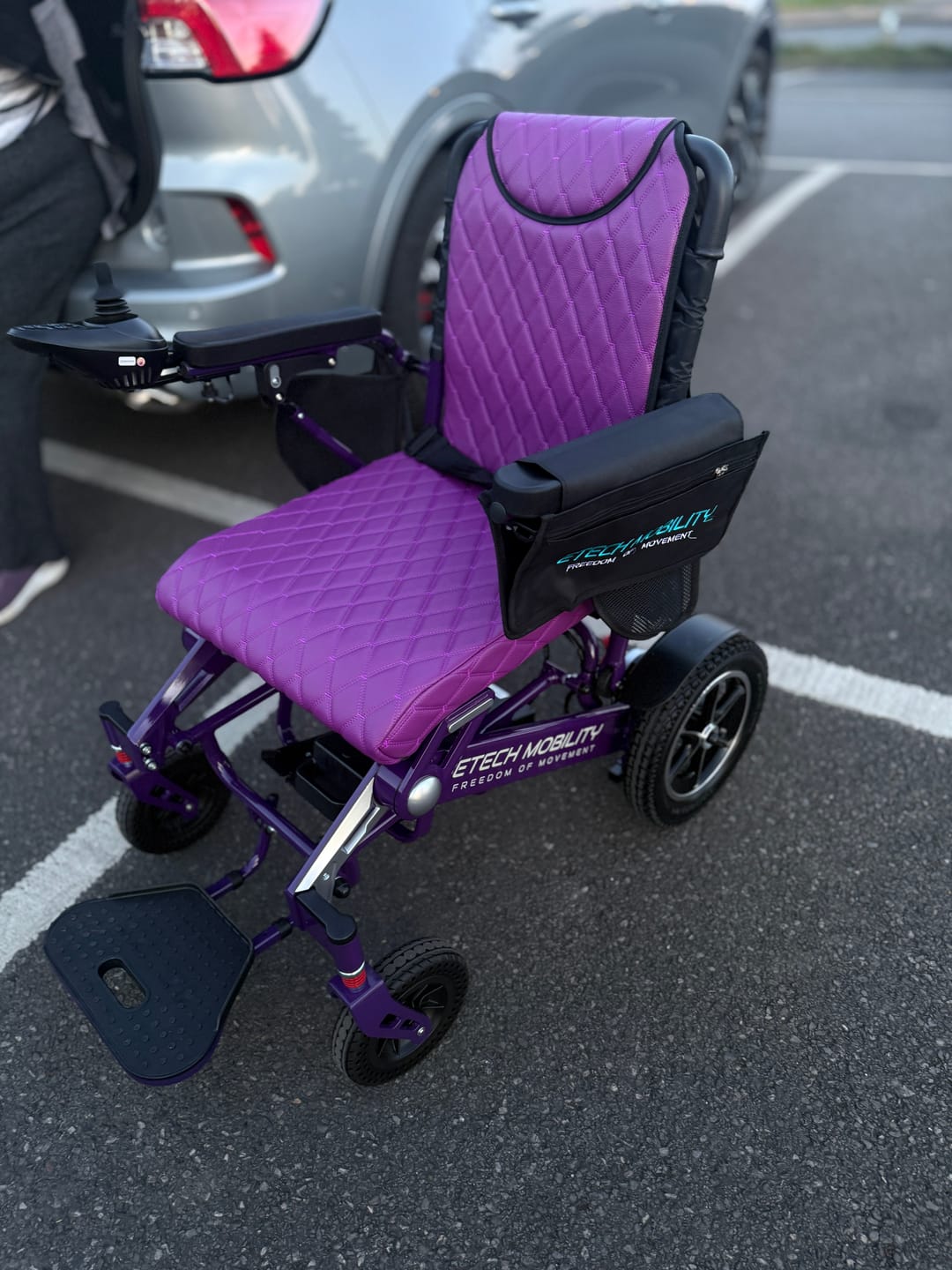 Customer photo review of Armrest Storage Bag for Wheelchairs & Mobility Scooter