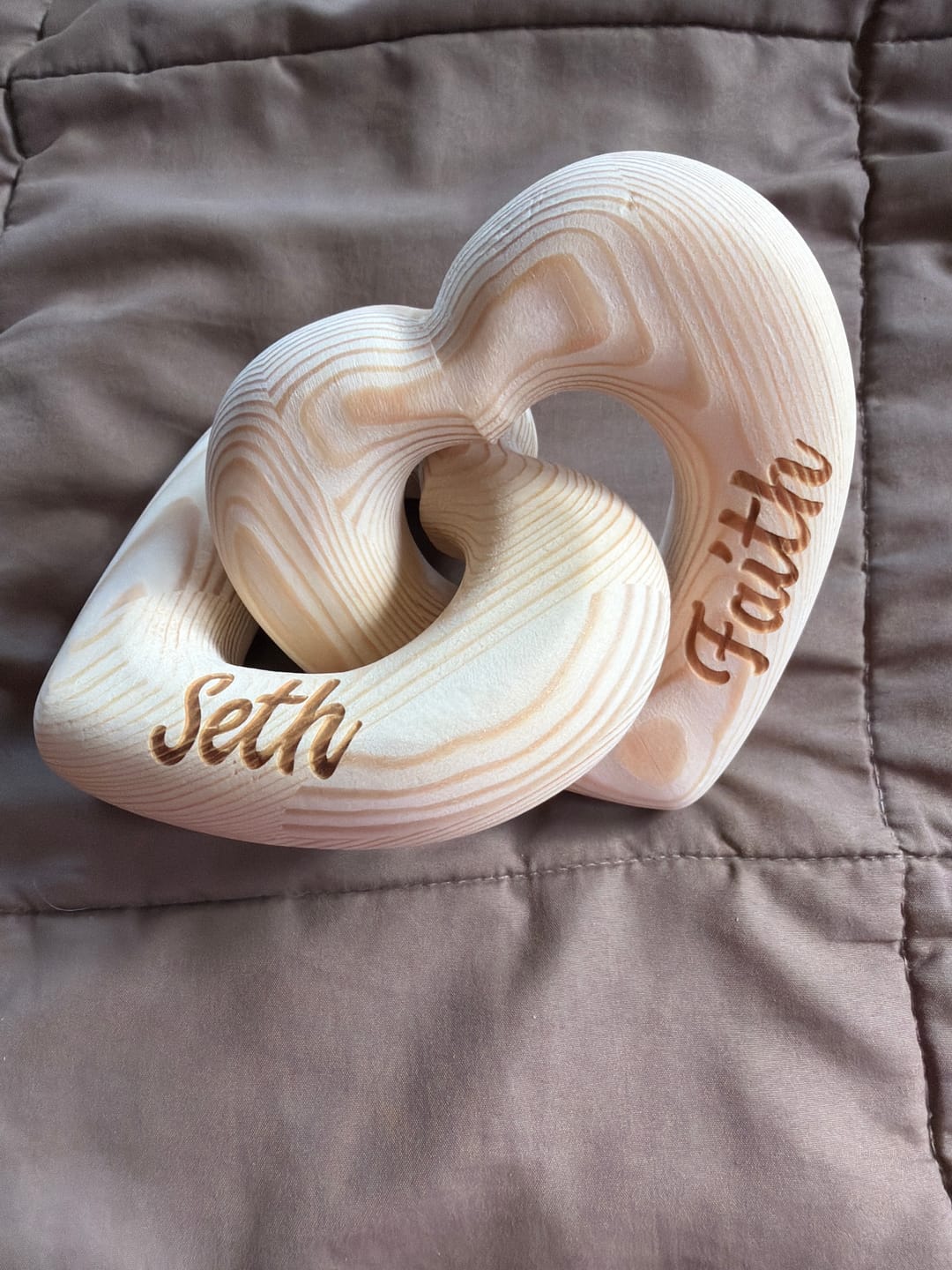 Customer photo review of Romantic Couple - Personalized Infinity Heart Sculpture