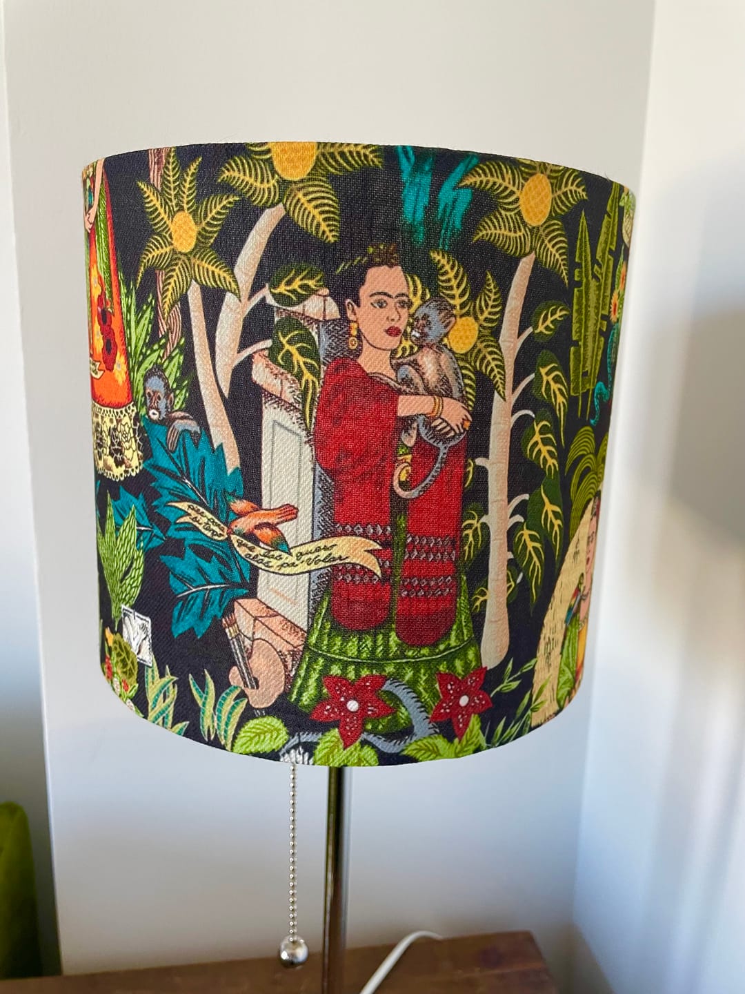 Customer photo review of Frida Kahlo Tropical Black Background Fabric by the Metre