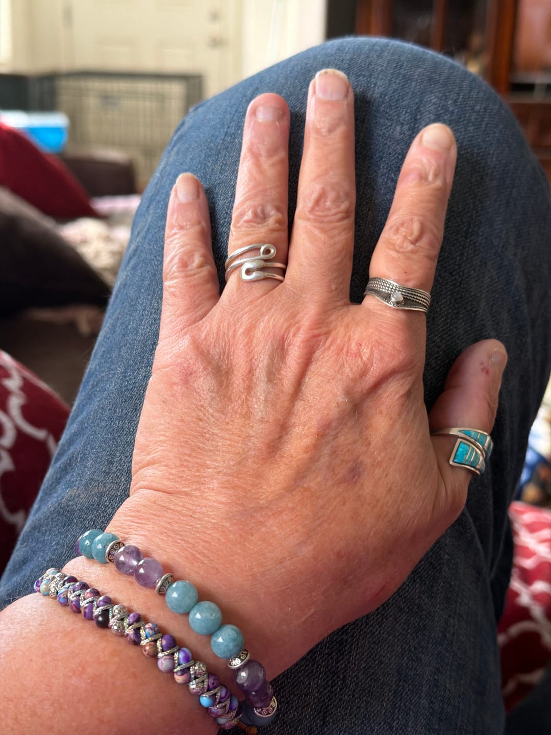 Customer photo review of Safety Pin Ring Sterling Silver