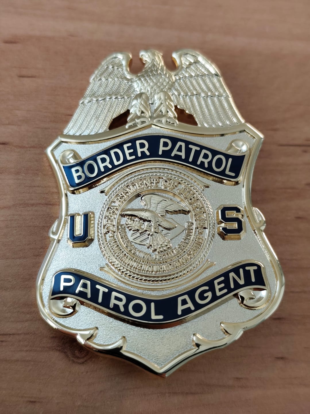 Customer photo review of USBP Border Patrol Agent DOJ INS Badge Museum Quality