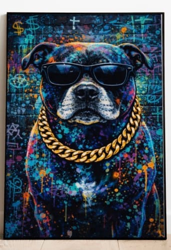 Customer photo review of Personalised Poster With Dog or Cat - Streetart