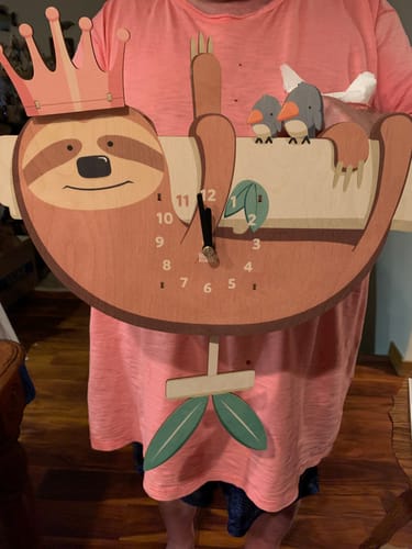 Customer photo review of Henry the Sloth Pendulum Clock