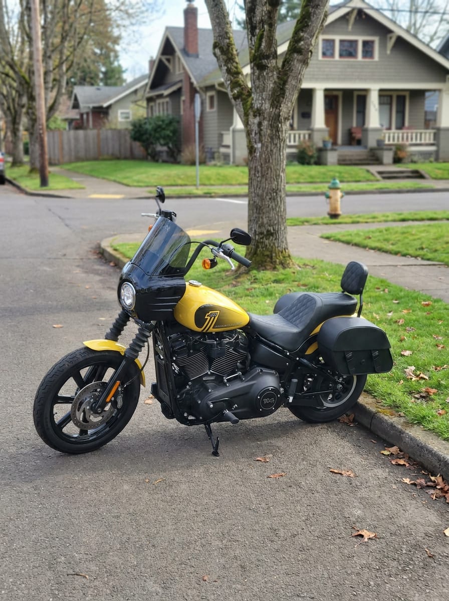 Customer photo review of 28L - Baelor Medium Quick Mount Motorcycle Saddlebags For Harley Softail Street Bob FXBB/S