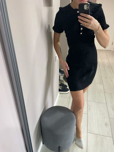 Customer photo review of Robe Femme Élégante Mini Boutonnée Style Old Money Ajustée - Robe Lola