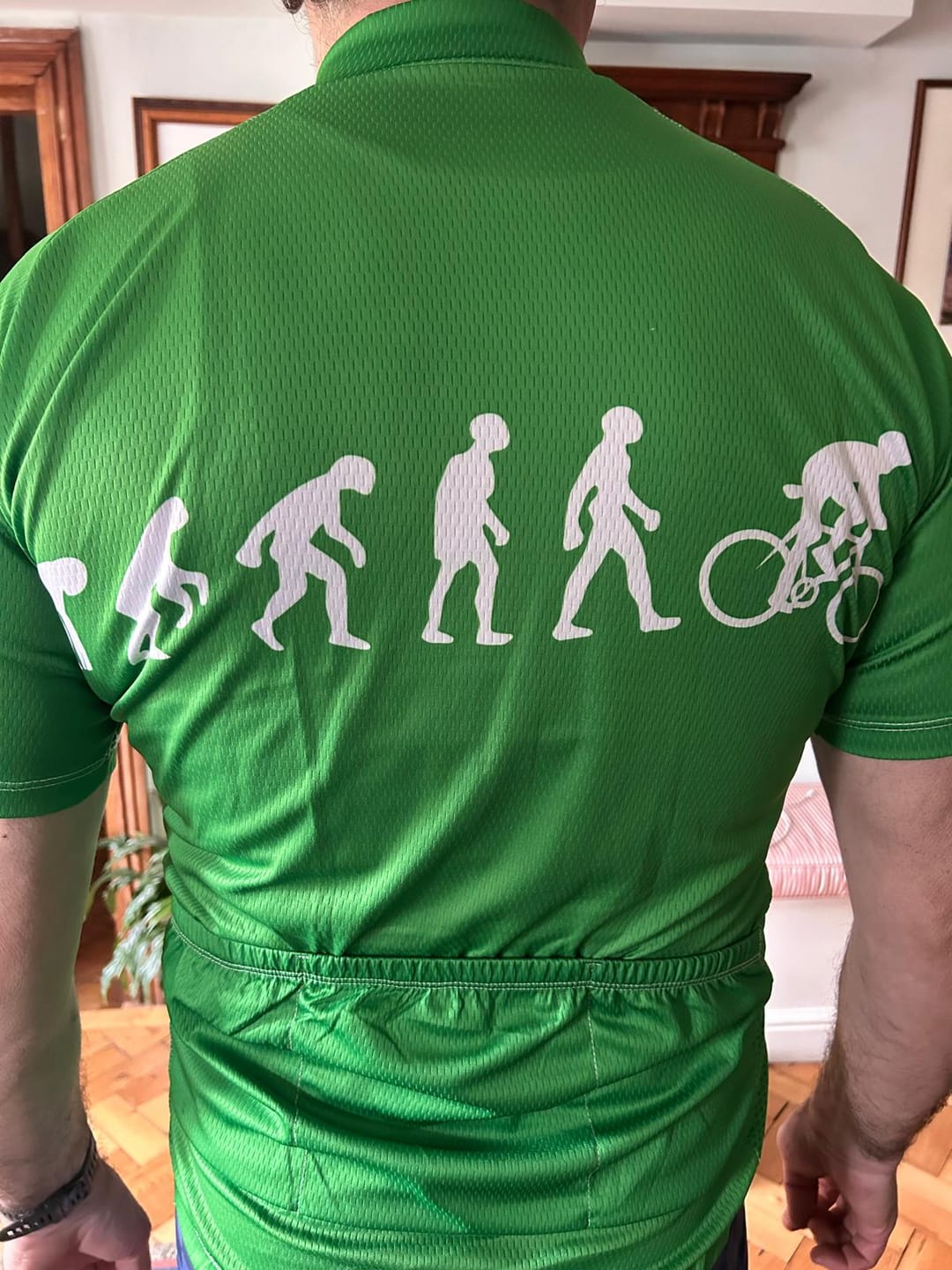 Customer photo review of Evolution Of Man Cycling Jersey - Green