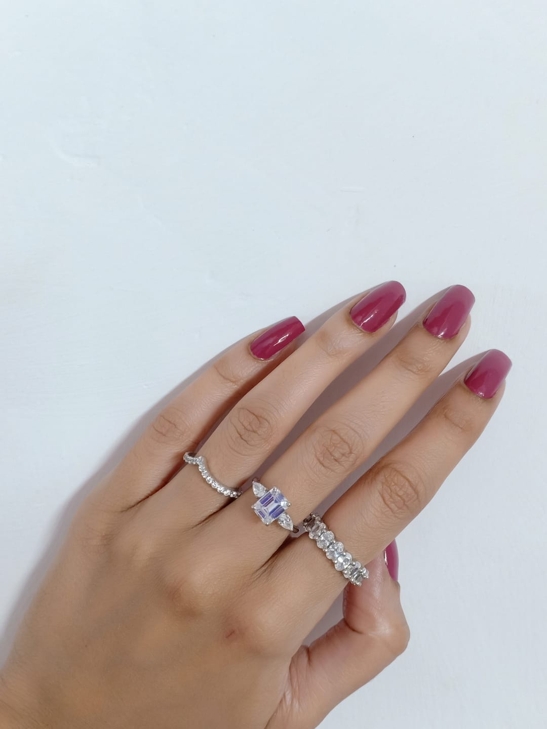 Customer photo review of Chevron V Silver Stackable Ring