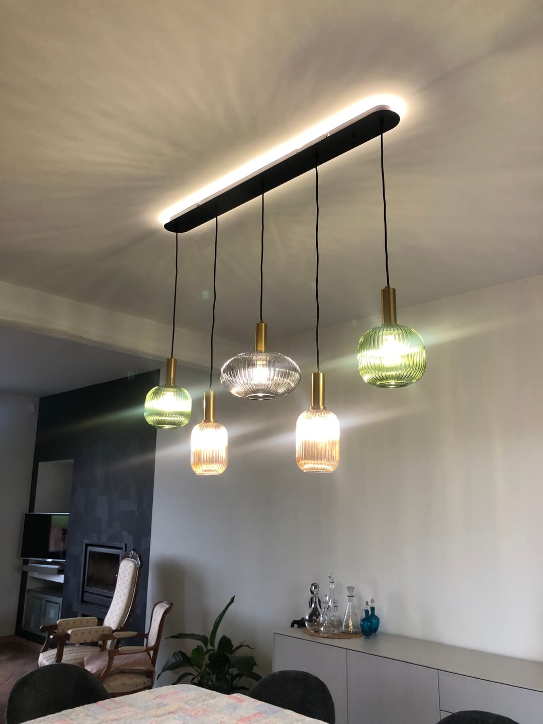 Customer photo review of Suspension chic en verre vintage CRISTALI | 100% Personnalisable