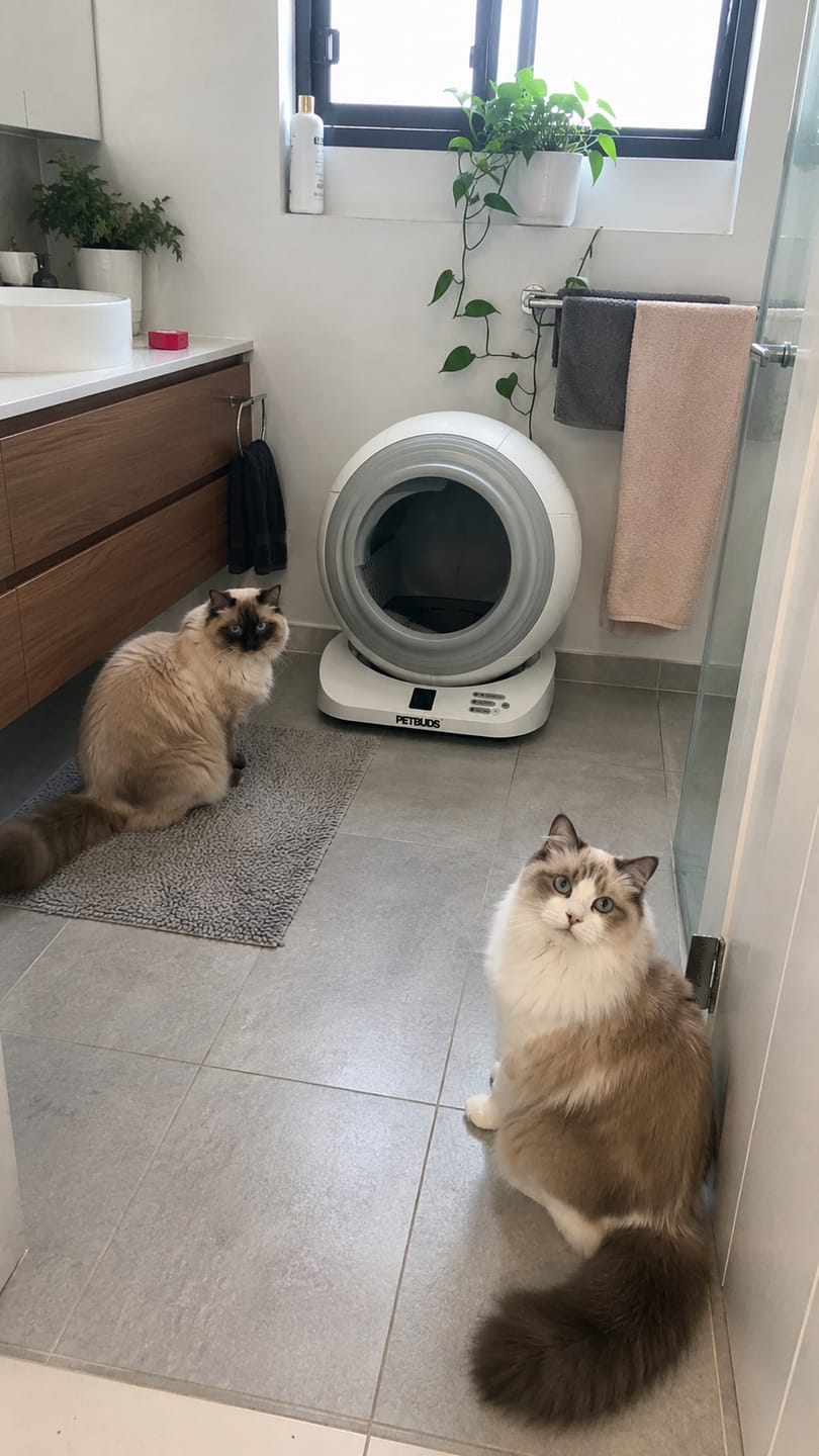 Customer photo review of The Petbuds Tonepie Q-CLEAN Automatic Self-Cleaning Litter Box