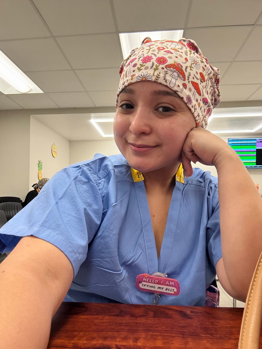 Customer photo review of DuoStyle Scrub Hat - Magic Mushroom
