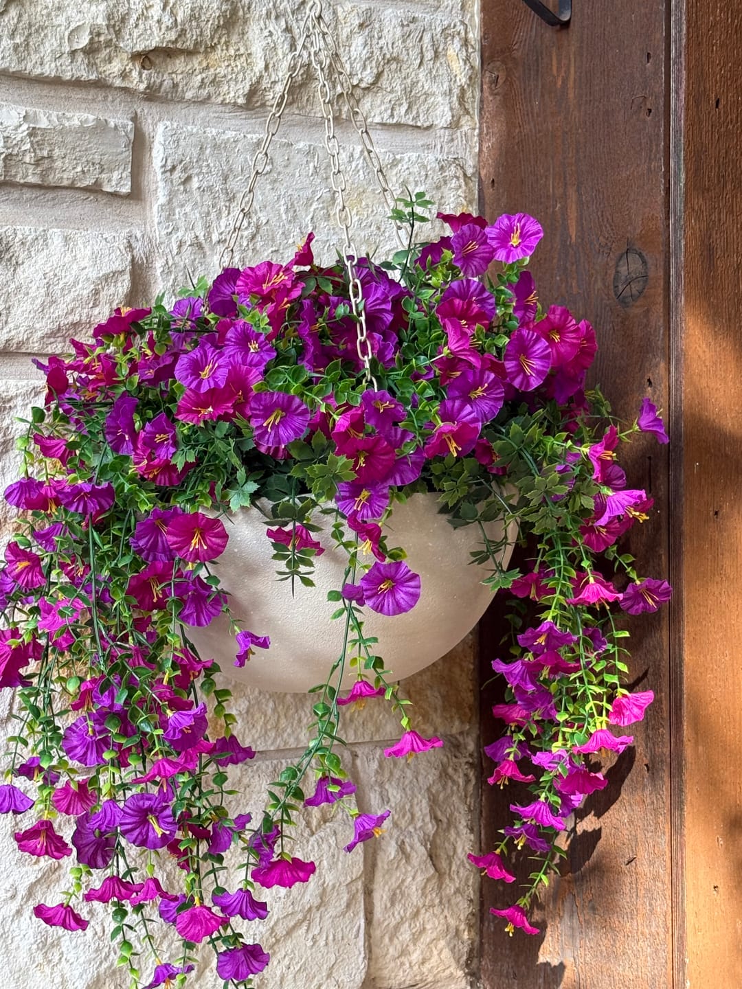 Customer photo review of Iris Iron Hanging Basket - Beige
