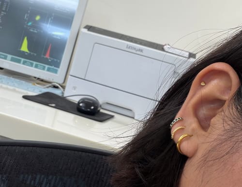 Customer photo review of Par Arracada Delgada 14 mm