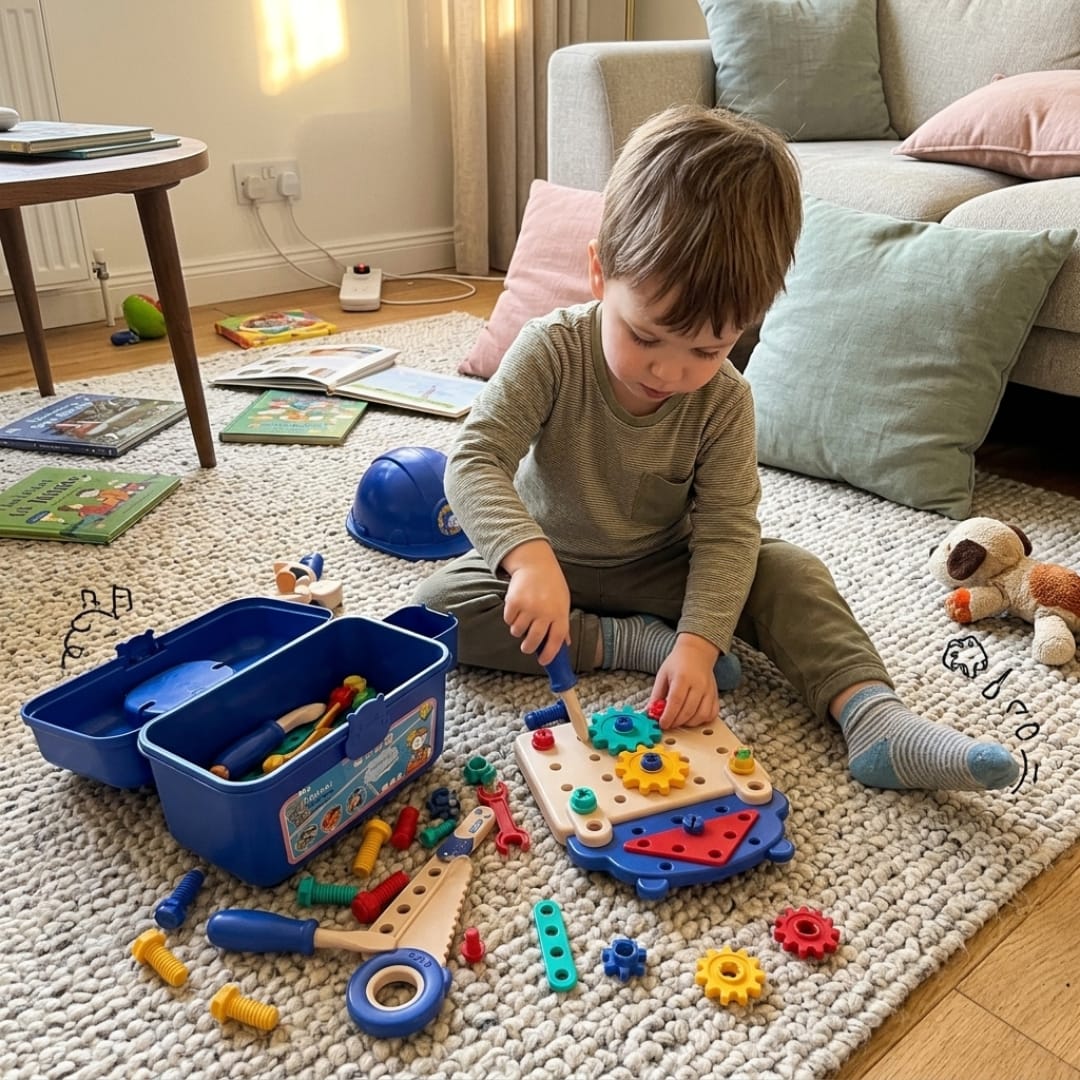Customer photo review of Montessori Kids Tool Box Set – DIY Building Toy Kit with 200+ Pieces