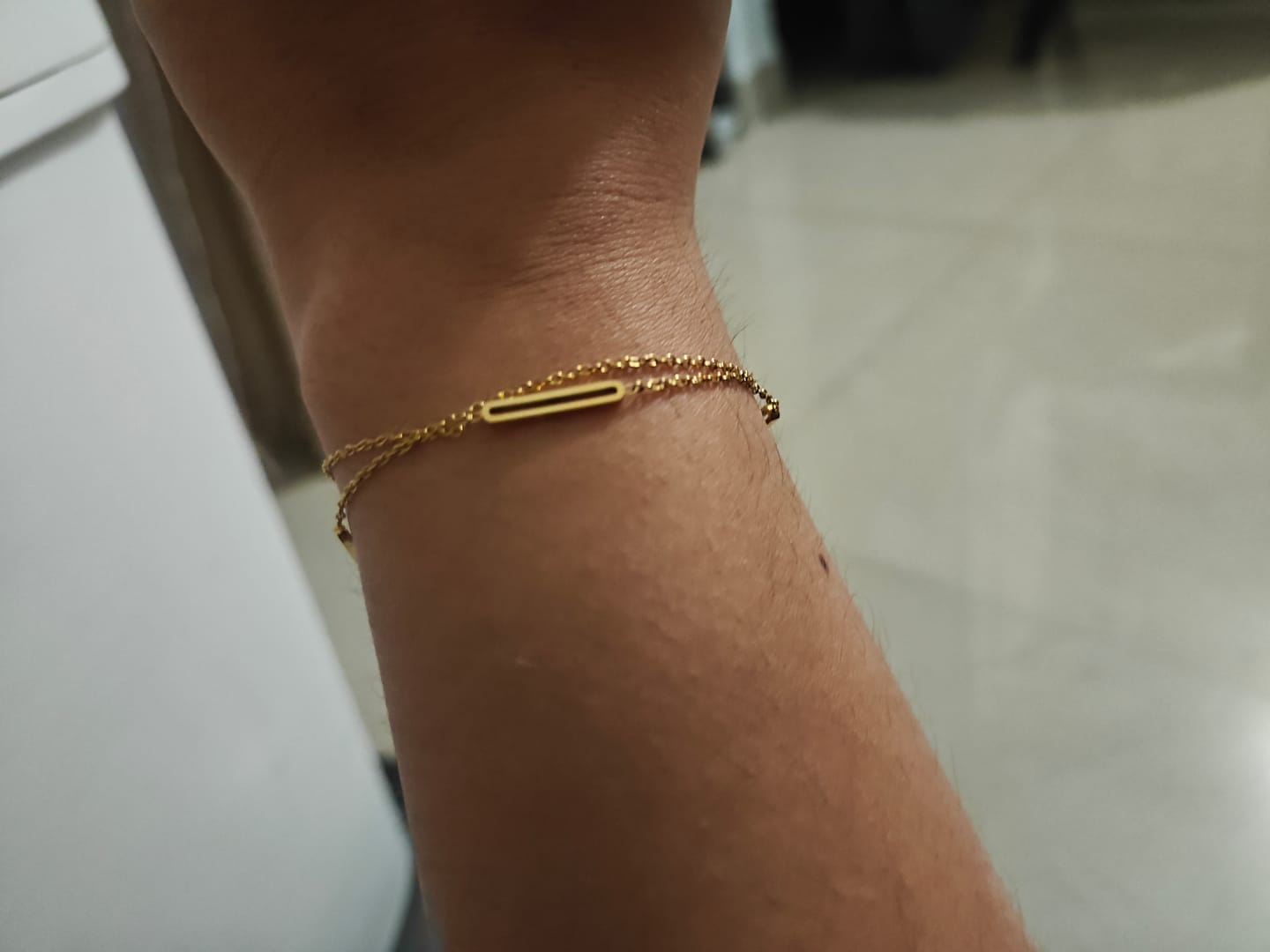 Customer photo review of Bar Layered Chain Bracelet