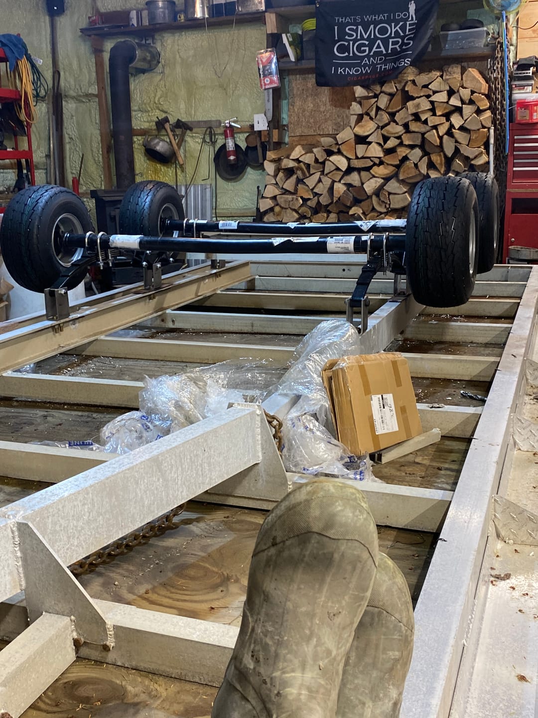 Customer photo review of 3500 lb Trailer Axle With Idler Hubs | Round Straight