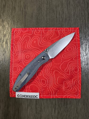 Customer photo review of TRM ATOM Knife – 3.5” MagnaCut Blade, 3D Contoured Blue Denim Micarta Smooth Scales, Liner Lock – Made in USA