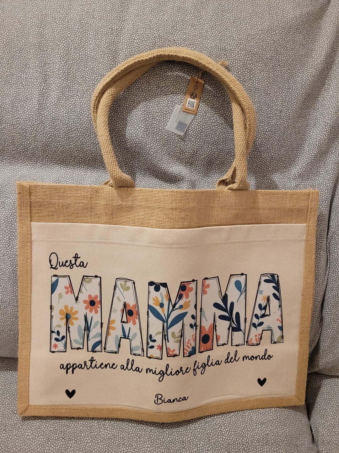 Customer photo review of Questa Mamma – Borsa personalizzata per mamma e nonna
