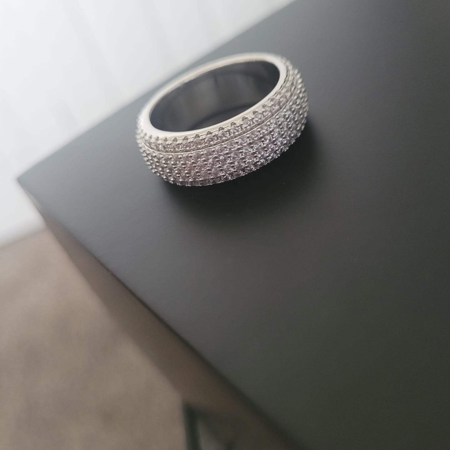 Customer photo review of 5 Row Paved Ring - White Gold