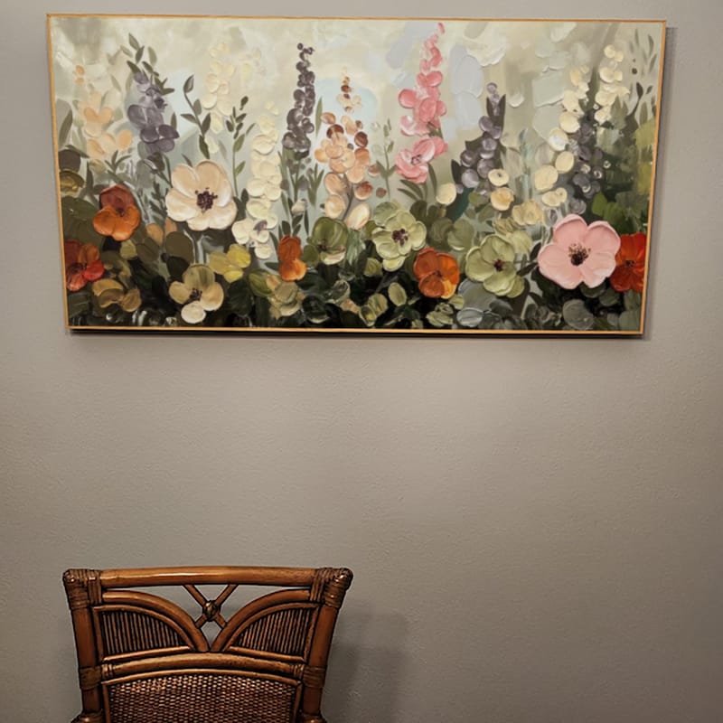 Customer photo review of Colorful Abstract Flower And Tree Textured Canvas Art #MF102