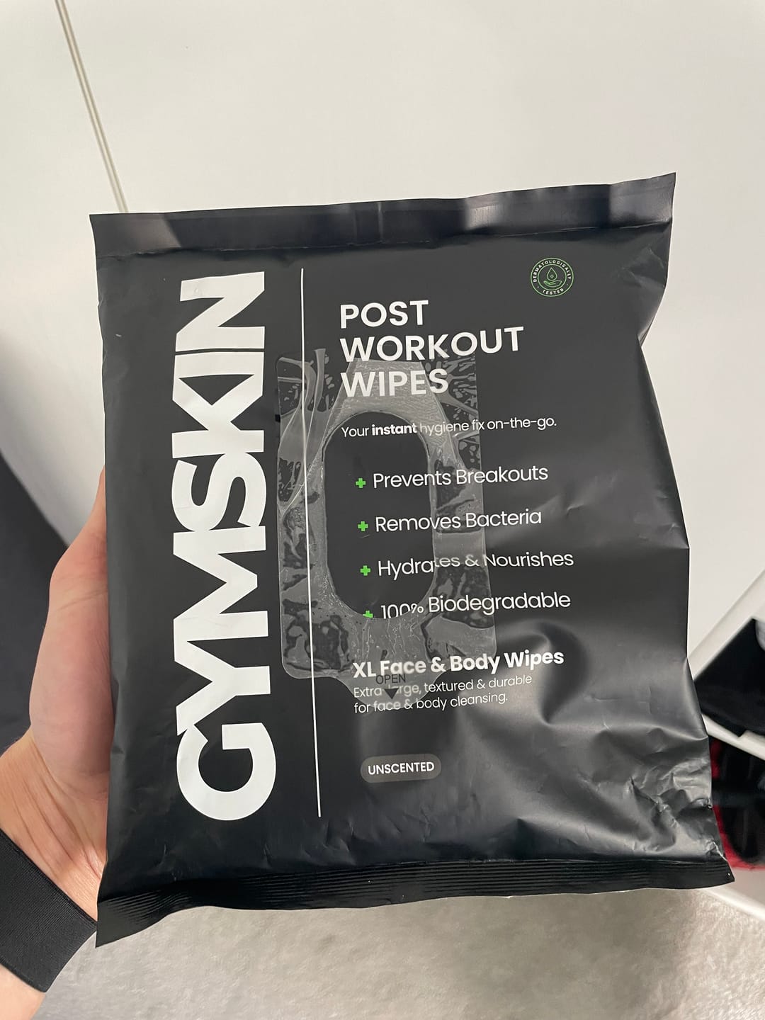 Customer photo review of Post Workout Wipes