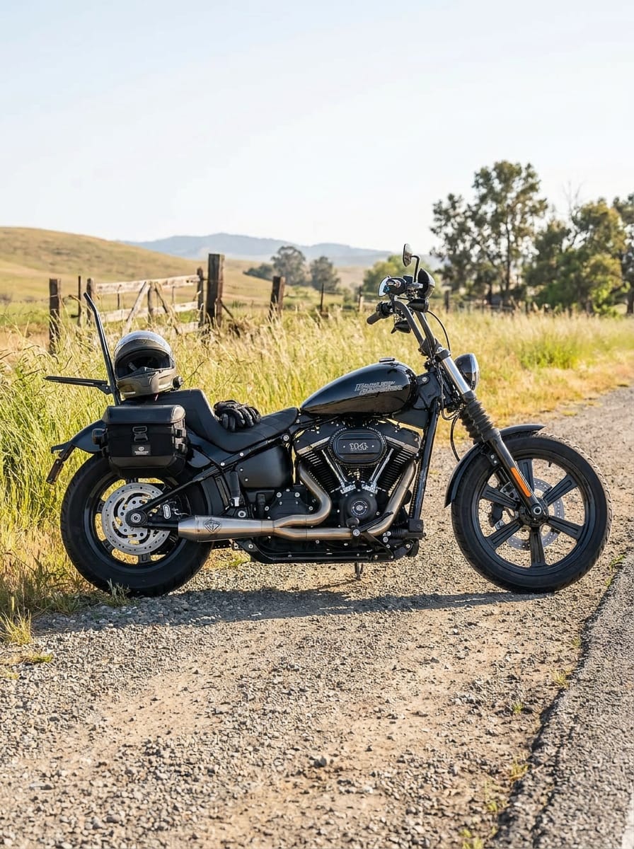 Customer photo review of 20L - Incognito Quick-Mount Small Saddlebags for Harley Softail Street Bob FXBB/S