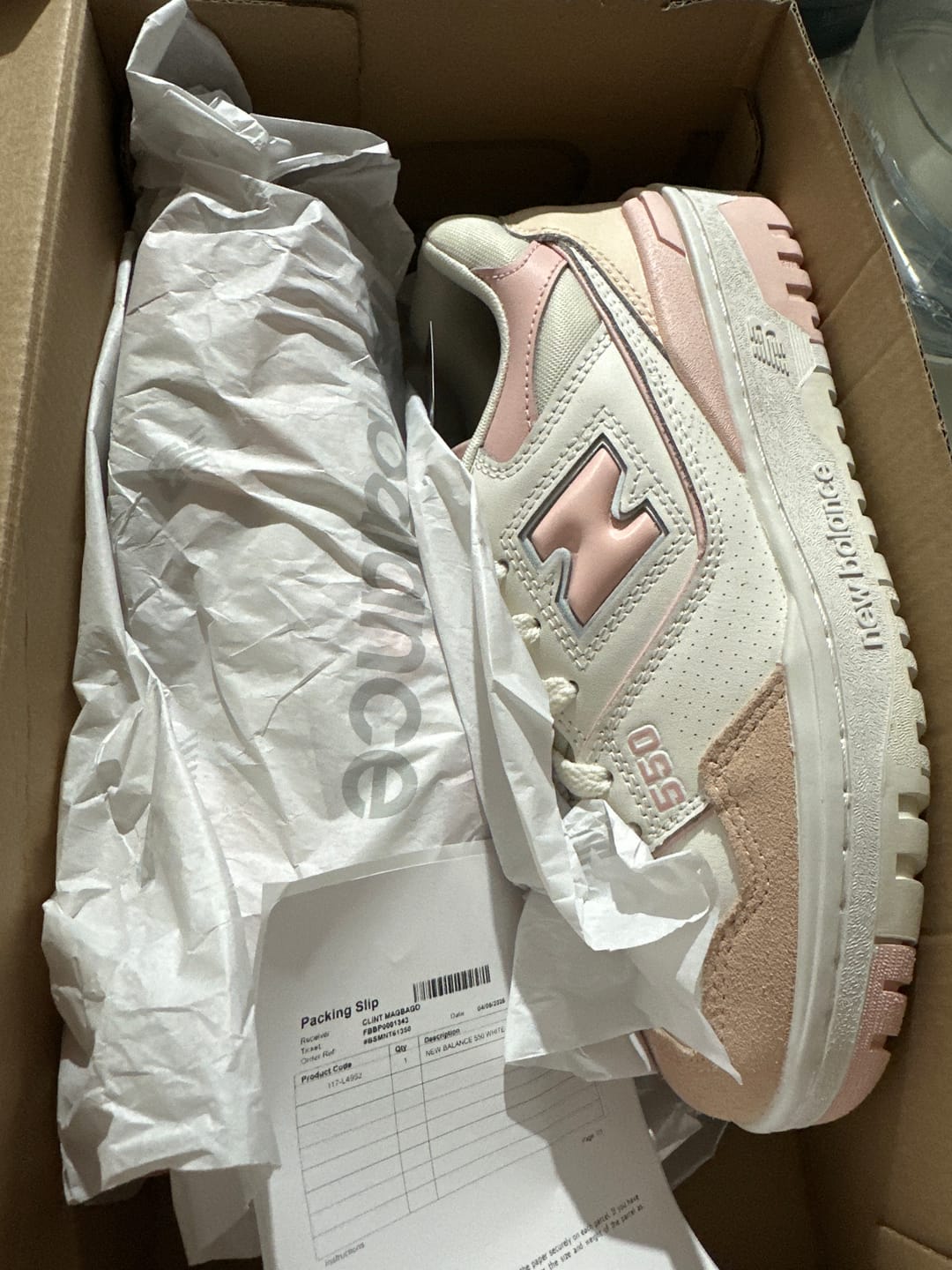 Customer photo review of New Balance 550 White Pink Wmns