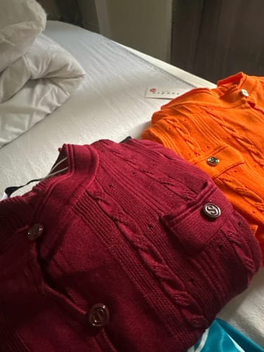 Customer photo review of Sandro classic button knit dress