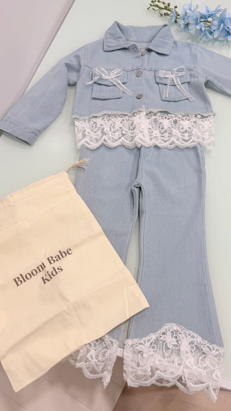 Customer photo review of Amelie Lace Denim Set