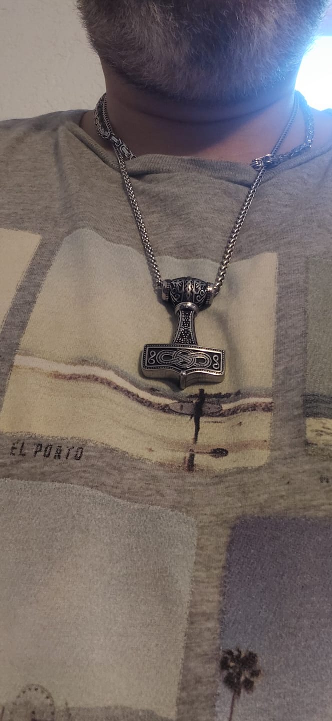 Customer photo review of Mjölnir of Asgard Necklace