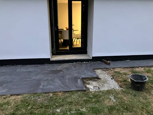 Customer photo review of Slate Noir - Black Porcelain Paving Tiles - 900 x 600 x 20mm