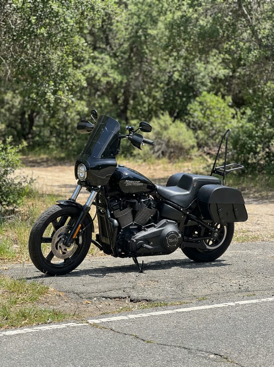 Customer photo review of 28L - Baelor Medium Quick Mount Motorcycle Saddlebags For Harley Softail Street Bob FXBB/S
