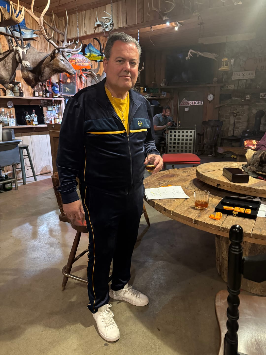 Customer photo review of Forato Velour Track Jacket-Maritime Blue