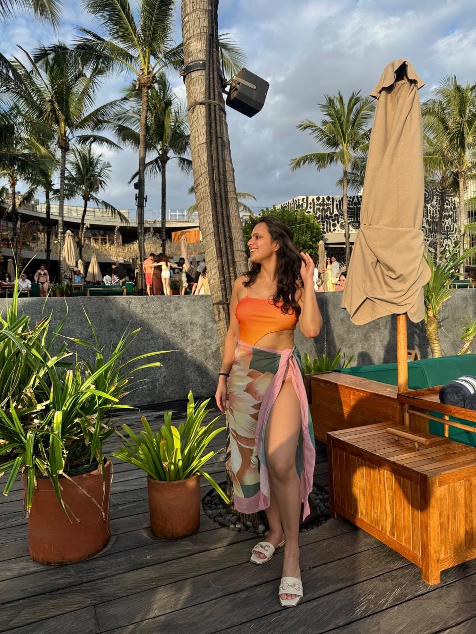 Customer photo review of Sunset Swimsuit With Sarong In Orange