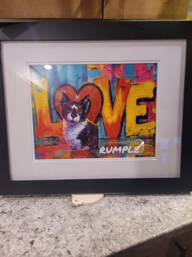 Customer photo review of Personalized Poster With Dog or Cat - Streetart