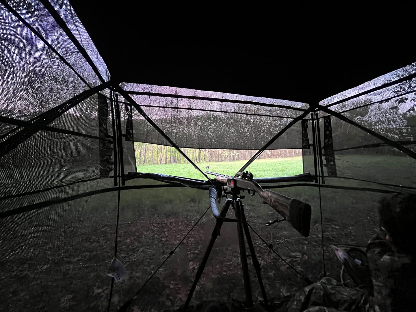 Customer photo review of FLASH SALE VisX/VisMax 270 Degree Ground Blind | See-Through Duck Blind & Portable Pop-Up Deer Blind | Camouflage Hunting Blinds & Best Budget Ground Options