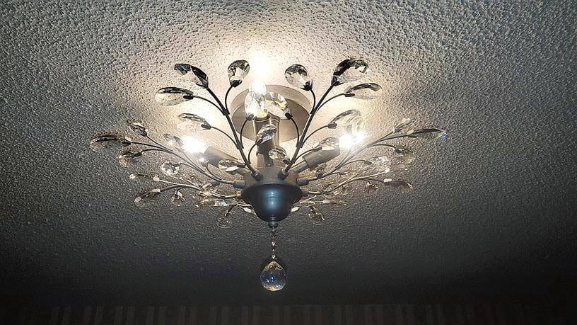 Customer photo review of Crystal Glass Sputnik Branching Semi Flush Chandelier
