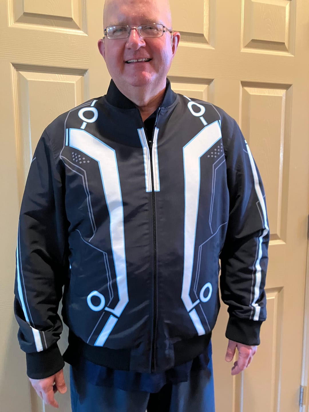 Customer photo review of Disney's Tron Legacy "Light Suit" – Reversible Bomber Jacket