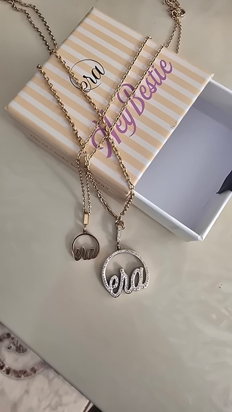 Customer photo review of Gold Precious Logo Necklace