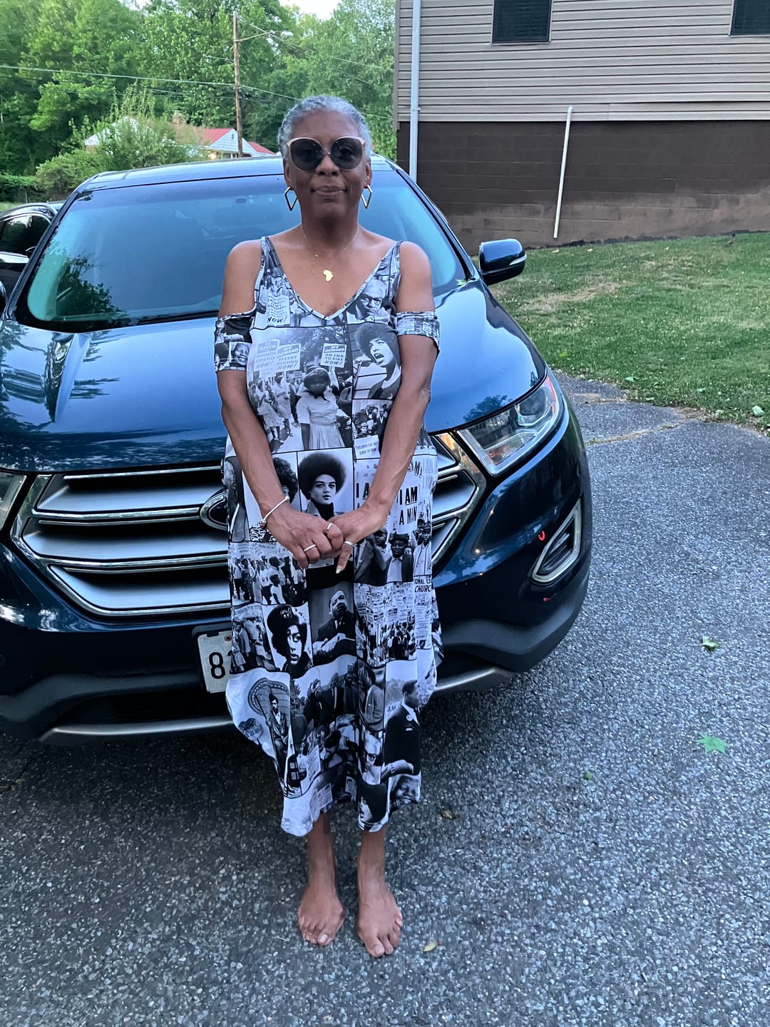 Customer photo review of African Summer Maxi Dress Black Power Images DT02