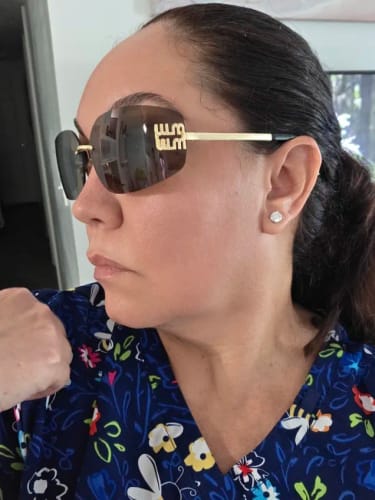 Customer photo review of Mimi Glasses